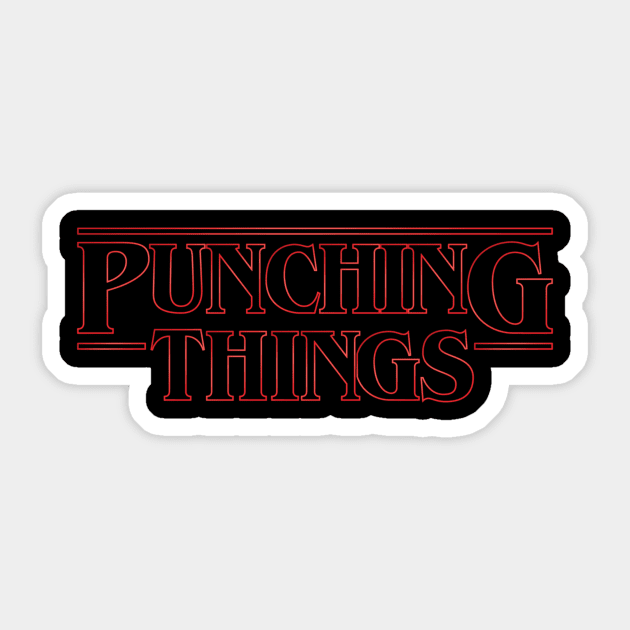 Punching Things Sticker by polliadesign